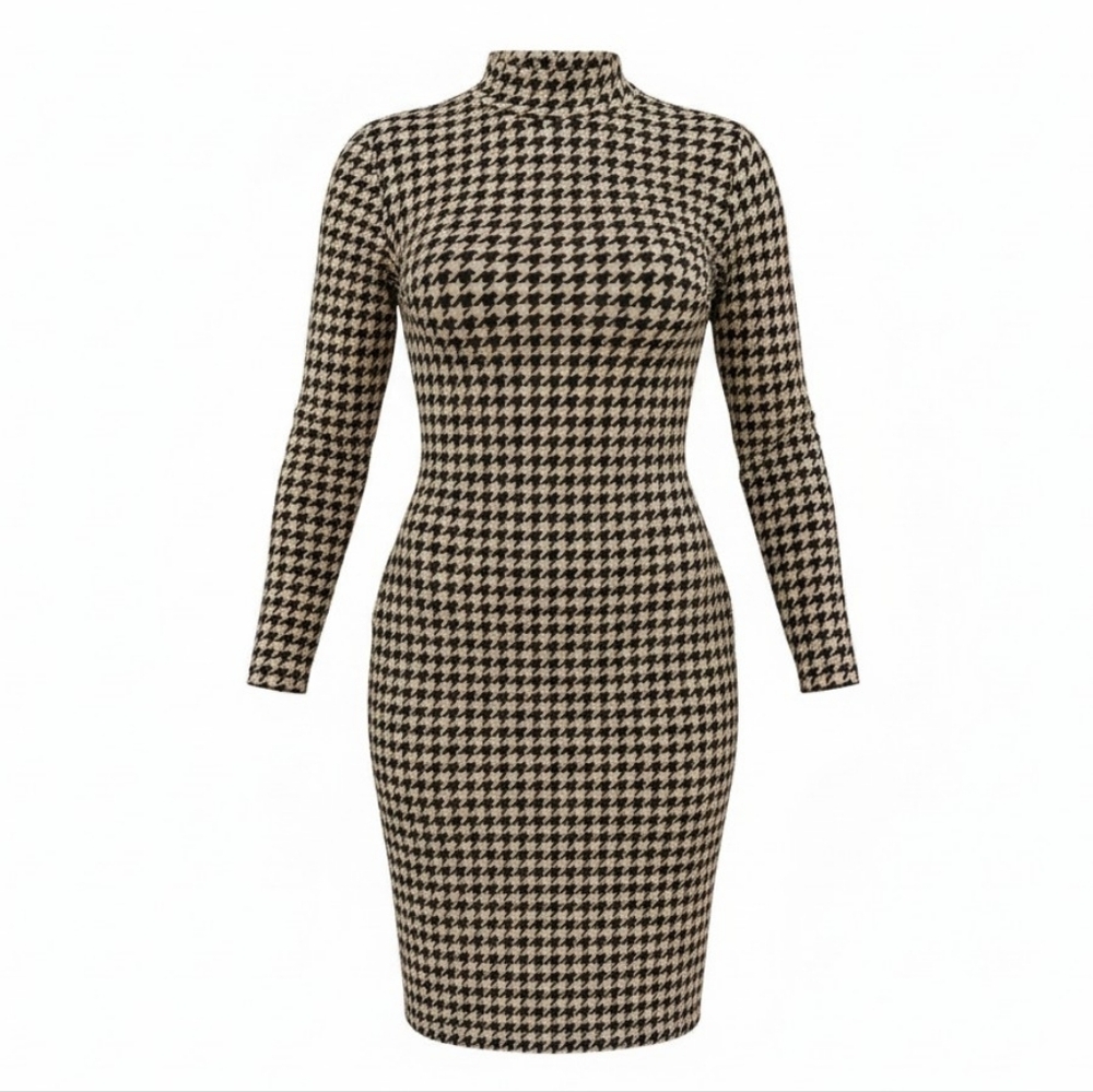 Black and Beige Houndstooth Dress Sixe 2X
